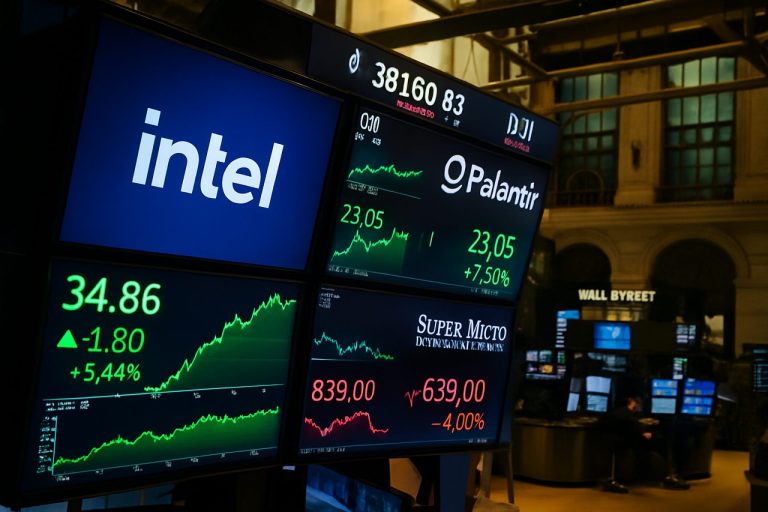 Die Wall Street erschüttert Big Tech: Warum Intel und Palantir steigen – und Super Micro sinkt